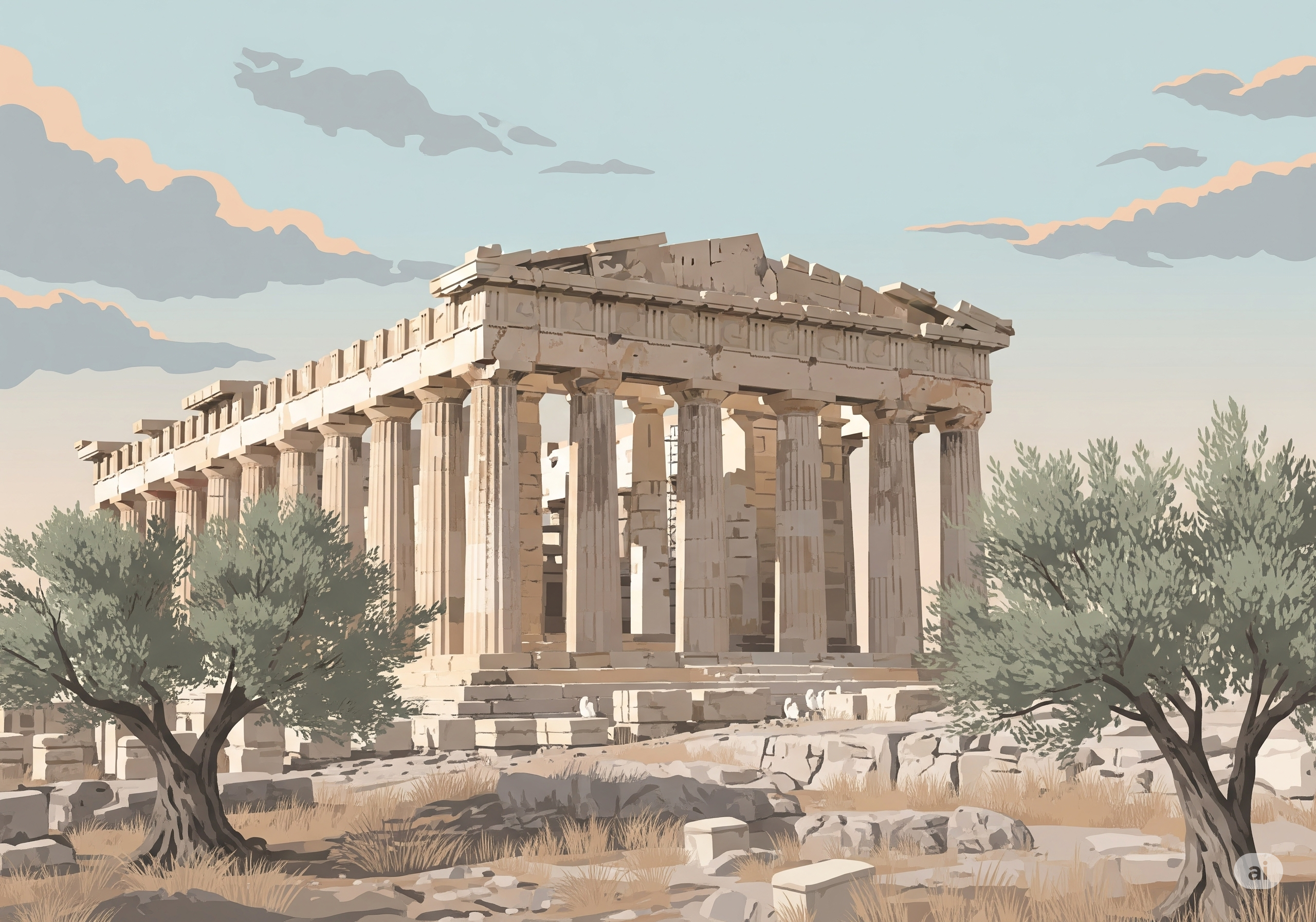 Ancient Greek Temple Ruins